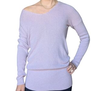 COPY - WHBM Cashmere DROP SHOULDERS V-Neck  Tunic Long Sleeve Sweater dress lil…